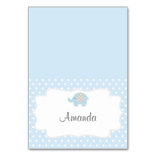 Baby Blue Elephant Place Card Kaart