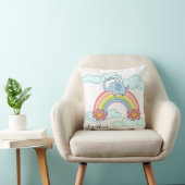 Baby Blue Elephant Rainbow Nuages Jeter Oreiller (Chaise)
