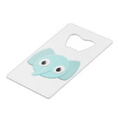 Baby Blue Elephant Tekening Kredietkaart Flessenopener (Voorkant Gekanteld)