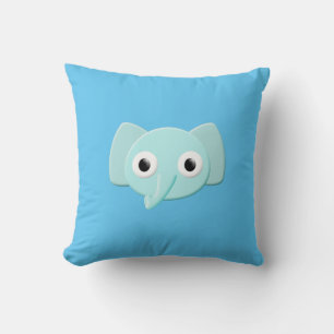 Baby Blue Elephant Tekening Kussen