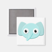 Baby Blue Elephant Tekening Magneet (Voorkant / Achterkant)