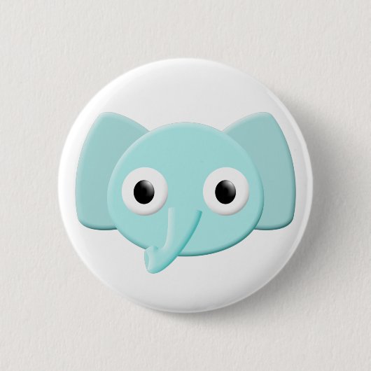 Baby Blue Elephant Tekening Ronde Button 5,7 Cm (Voorkant)