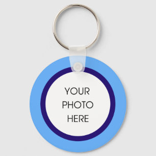 Baby Blue en Navy Photo Sleutelhanger
