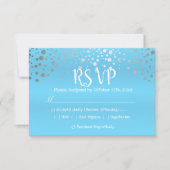 Baby Blue en Silver Confetti Stippen - RSVP (Voorkant)