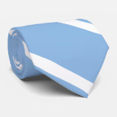 Baby Blue en White Custom University Stripe Stropd Stropdas (Opgerold)