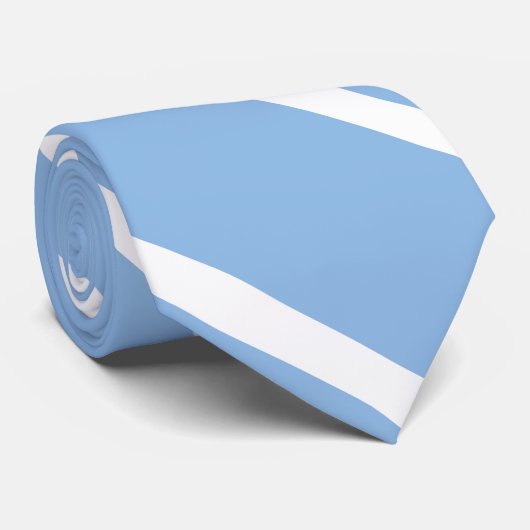 Baby Blue en White Custom University Stripe Stropd Stropdas (Opgerold)