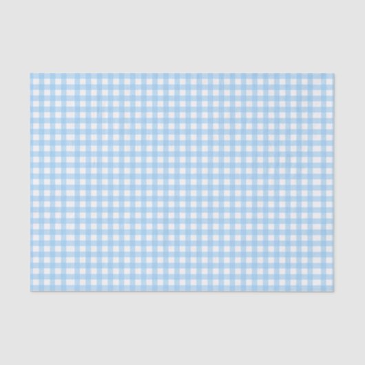 Baby Blue en White Gingham Check Tissue Paper Tissuepapier (Voorkant)