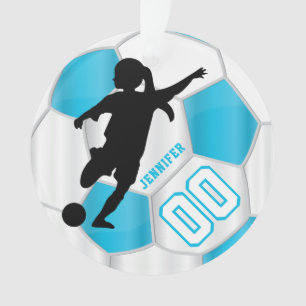 Baby Blue en White Persoonlijke meisjesspeler Ornament