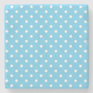 Baby Blue en White Polka Dots Square Onderzetter
