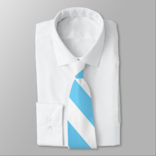 Baby Blue en White Striped Necktie Stropdas
