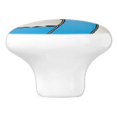 Baby Blue en White 🏐 Volleyball Keramische Knop (Zijkant)