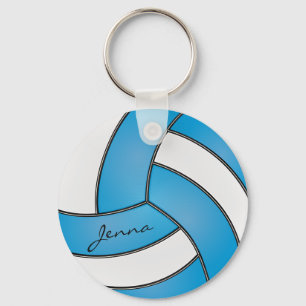 Baby Blue en White Volleyball Sleutelhanger