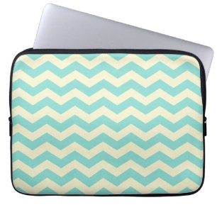 Baby Blue en Yellow Zig Zag Pattern Laptop Sleeve