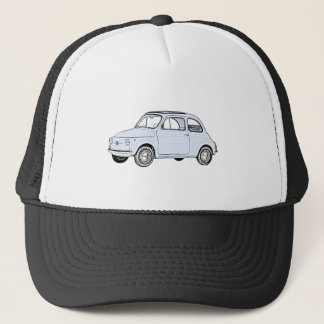 Baby Blue Fiat 500 Topolino Pencil Stijltekening Trucker Pet