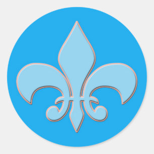 Baby Blue Fleur-de-lis Ronde Sticker