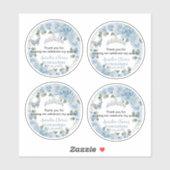 Baby Blue Floral Butterflies Transparante Stickers (Vel)