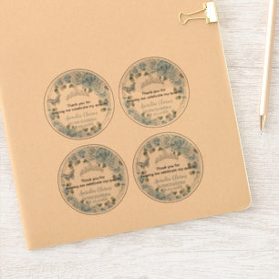 Baby Blue Floral Butterflies Transparante Stickers