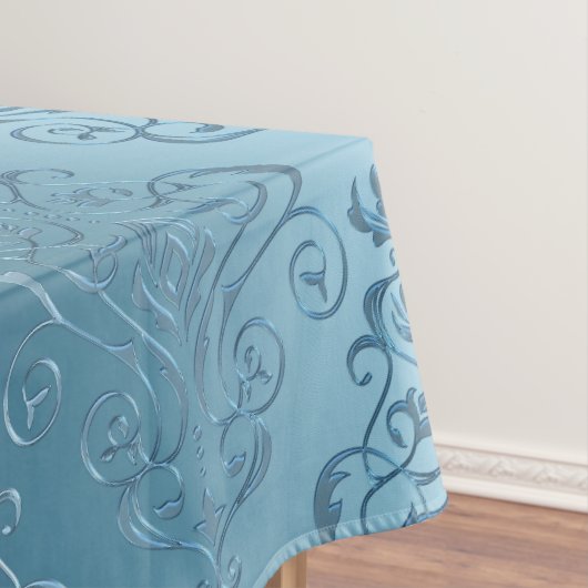 Baby Blue Floral Damask Tafelkleed (Voorbeeld)