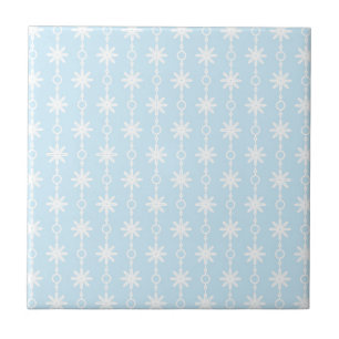 Baby Blue Floral en Circle Print Tegeltje