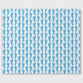 Baby Blue Footprint Wrapping Paper Cadeaupapier (Vlak)
