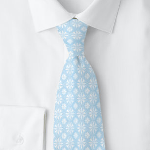 Baby Blue Geometrische Bloem Stropdas
