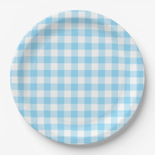 Baby Blue Gingham-controle Papieren Bordje