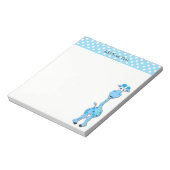 Baby Blue Giraffe Baby shower Thema Notitieblok (Gedraaid)