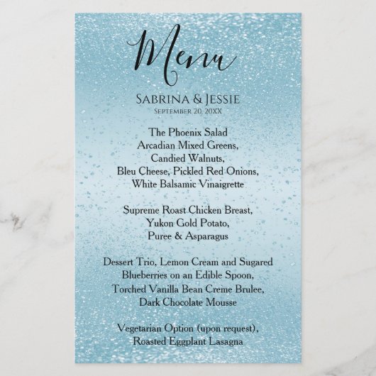 Baby Blue Glitter - Menu (Voorkant)