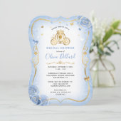 Baby Blue Gold Cinderella Princess Vrijgezellenfee Kaart (Staand voorkant)