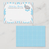 Baby Blue & Grey Elephant Baby shower Sm - Conseil (Devant / Derrière)