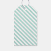Baby Blue Heart Stripes Pattern Wedding Gift Label Cadeaulabel (Achterkant)