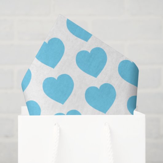 Baby Blue Hearts Modern Sweet Love Notes Fun Tissuepapier (Cadeauzakje)
