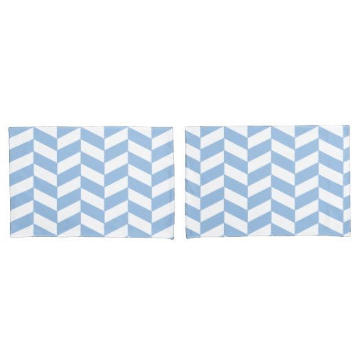 Baby Blue Herringbone Kussensloop (Voorkant-Set)