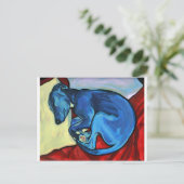 "Baby Blue"-hippetpuppy Briefkaart (Staand voorkant)