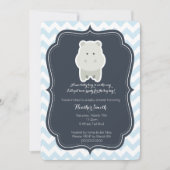 Baby Blue Hippo-uitnodiging Kaart (Voorkant)