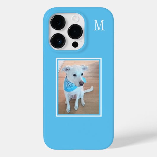 Baby Blue Hondenliefhebber Eén foto Eén Initiaal Case-Mate iPhone Case (Achterkant)