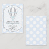 Baby Blue Hot Air Balloon Apportez une carte de li (Devant / Derrière)