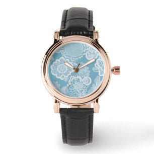 Baby Blue Lace AI art Horloge