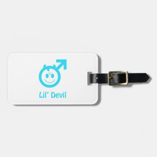 Baby Blue Lil Devil Male Symbol Bagagelabel