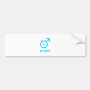 Baby Blue Lil Devil Male Symbol Bumpersticker