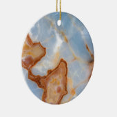 Baby Blue Marmer met Rusty Veining Keramisch Ornament (Rechts)