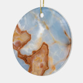 Baby Blue Marmer met Rusty Veining Keramisch Ornament (Links)
