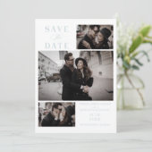 Baby Blue Modern 3 Custom Photos Wedding (Staand voorkant)