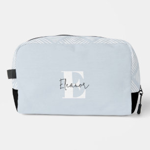 Baby Blue Modern Minimalist Monogrammed Toilettasje