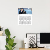 Baby Blue Modern Photo Wedding Seating Chart Poster (Thuiskantoor)