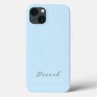 Baby Blue Monogram Modern Minimalist Feminine