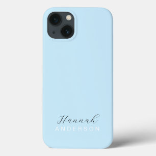 Baby Blue Monogram Modern Minimalist Feminine iPhone 13 Hoesje