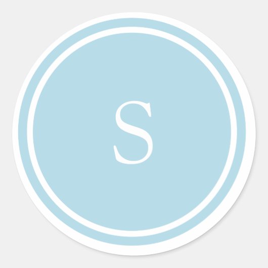 Baby Blue Monogram Sticker (Voorkant)