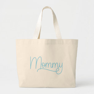 Baby Blue Monoline Mama Grote Tote Bag