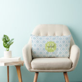 Baby Blue Moroccan Trellis Quatrefoil Gepersonalis Kussen (Stoel)